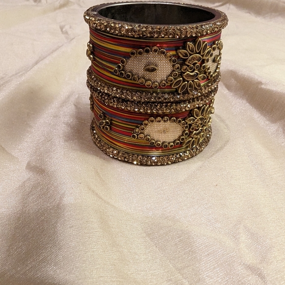 Indian Kundan stone bangles - Picture 2 of 3